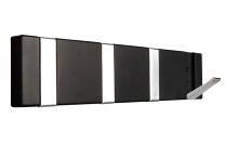 Knaggrekke flex svart med 4 knagger 31,6 cm